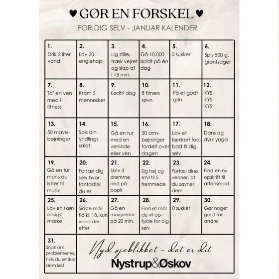 Gør en forskel - Januar kalender