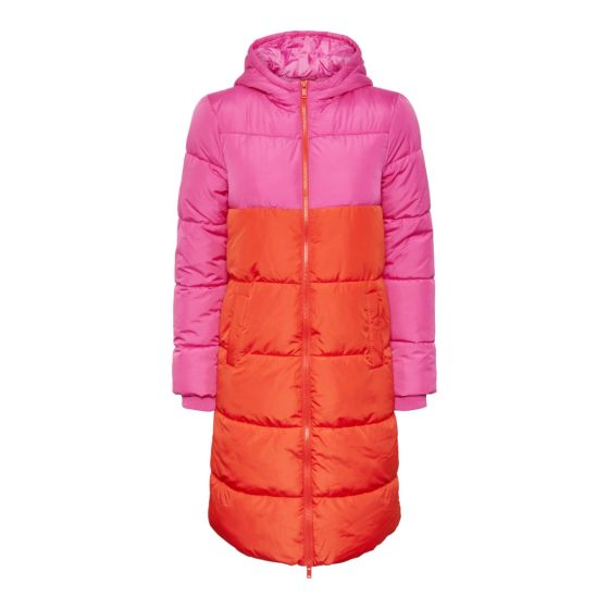 Pieces Jakke Blocked Long Puffer