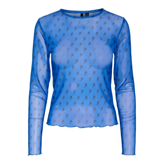 Ik heb een contract gemaakt Aanklager Civic Vero Moda Bluse - VMLola L/S Mesh Top - 10273166_Dazzling_Blue